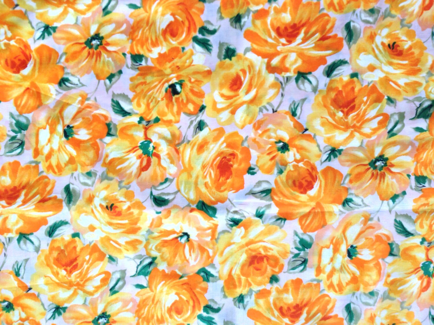 2 Yards Of Yellow Floral Quilting Fabric From The Sylvan