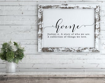 Home A Story Of Who We Are A Collection Of Things We Love svg | Home svg | Family svg | Love svg | SVG | DXF | JPG | cut file
