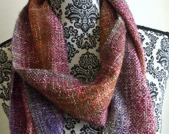 Hand Woven Scarf in Pink & Purple