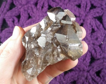 Elestial Smoky Quartz Crystal Cluster Stones Crystals Natural Multi Terminated Rare Unique Smokey Brazil phantom