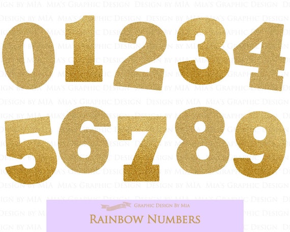 gold numbers gold glitter numbers numbers clip art instant