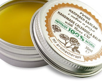 All natural Calendula Marigold Balm with Rose Oil for normal or dry skin 30ml