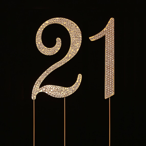 Number 21 for 21st Birthday or Anniversary Cake Topper Party