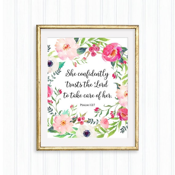 She confidently trusts the Lord Psalm 112:7 Printable bible