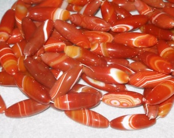 Red Sardonyx - Barrels - 40mm x 14mm: 1 Strand