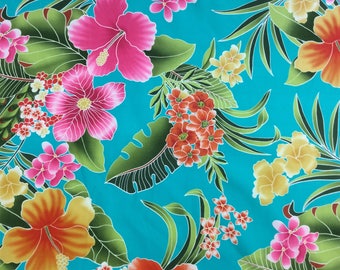 Hawaiian Print Cotton Fabric (Yardage Available)
