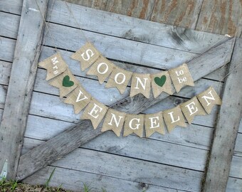 Bridal shower decorations-Bridal shower banner-Bridal shower decor-Future Mrs-Rustic wedding decor-Burlap banner-Burlap-Bridal shower sign