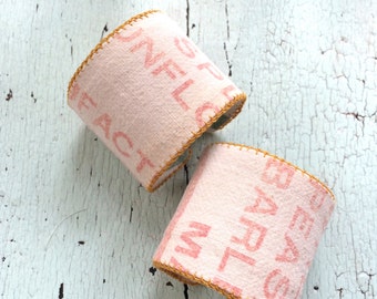 Grain Sack Cuffs - Adjustable 2 inch