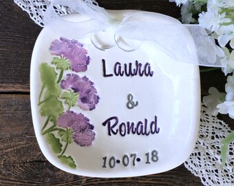 Hydrangea Ring Bearer Bowl - Hydrangea Happiness. Ring Pillow, Pillow Alternative, Ring Dish, Wedding Ring Holder, Ring Warming Ceremony