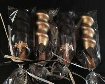 Roaring 20's Great Gatsby Themed Chocolate Covered Caramel Pretzels