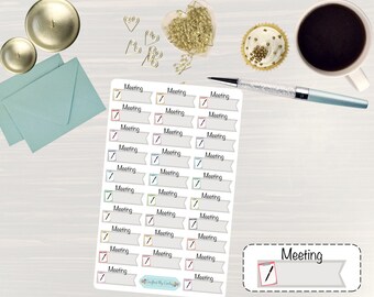Meeting Colorful Stickers - Appointment Stickers, Meeting Tracker, Schedule Meeting, Planner Stickers, for use with ERIN CONDREN LifePlanner