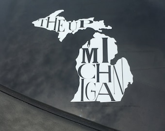 Modern Michigan Car Decal, Michigan State Car Decal Sticker, Michigan Car Sticker, Home State Decal