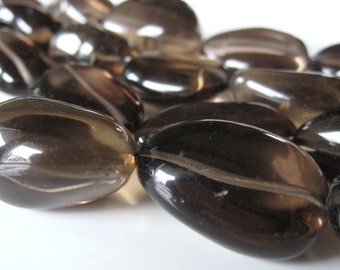 Smoky Quartz Nuggets, Large Smoky Quartz, Smooth Stone, Brown Gemstone, Smokey Quartz Beads, 21x17mm - Half Strand