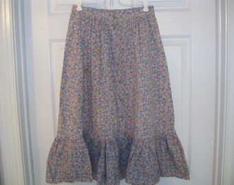 Vintage Calico Print Ruffled Skirt