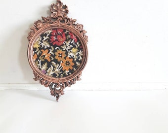 Vintage Black Floral Needlework