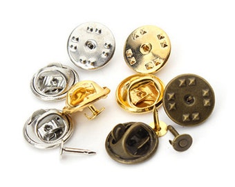 50PCS. Lapel Pins, Round Tie Tack Pin, Bezel Blank, Pin Back, Men Bezel Brooch Collar Clip, Pin and Brooch