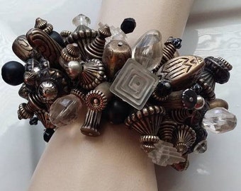 Vintage Expansion Bracelet large beads chunky bracelet