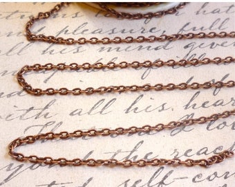 SALE Bulk 100 Feet FT Full Spool Cable Chain Antique Rose Gold Copper Wholesale, Copper Chain, Cable Chain, Spool Chain,