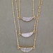 Druzy Agate Crescent Moon Pendant Necklace for Inner and Emotional Stability, Protection from Negativity, and Increased Self Confidence