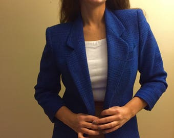 1980’s Wool Cobalt Blue Blazer