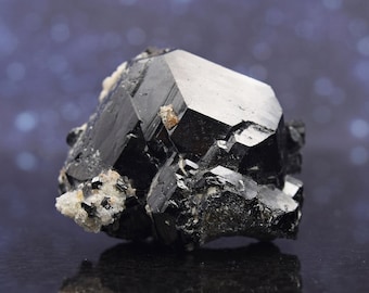 Schorl Black Tourmaline Fusion Cluster with Topaz Cluster from Namibia | Terminated | 1.74" | 64.5 grams