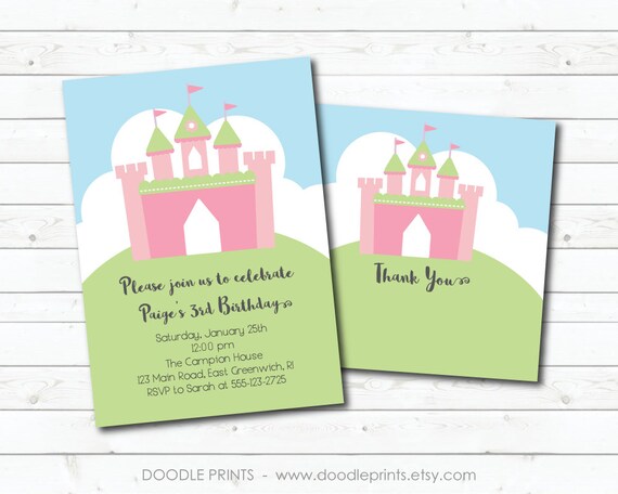 princess castle invitation printable princess birthday