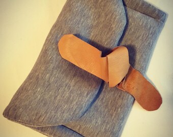 Gray Cotton clutch