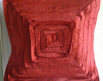 Rusty Frills - Pillow Sham Covers - 24x24 Inches Crushed Silk Pillow Sham Cover with Frills