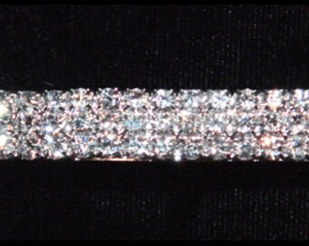 3 Row Rhinestone Barrette - #3087