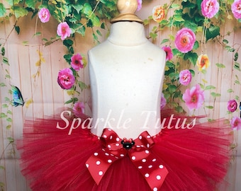ON SALE, FAST Shipping, Birthday Tutu, Red Tutu, Baby Tutu, Minnie Inspired Tutu, Minnie Mouse, Girls Tutu, Girls Clothing, Kids Tutus, Tutu
