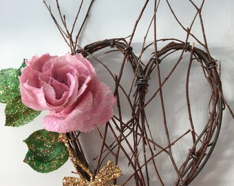 Shabby Chic Heart Shaped Wreath