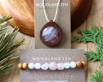 Rose Quartz Healing Crystal Jewelry Rose Quartz Necklace, Rose Quartz Bracelet Energy Bracelet, Crystal Jewelry for Love