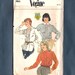 Vogue Pattern 7803 Misses Blouse with French Cuffs and Front Tucks, Vintage 70s Buttoned Front, Tab or Round Collar, Size 12 Uncut
