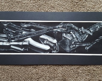 Tools - Black and White Oil Painting