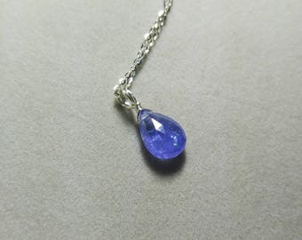 Genuine Tanzanite-Tanzanite-Tanzanite charm-Tanzanite necklace-Tanzanite pendant-natural Tanzanite jewelry-december birthstone-gift for her