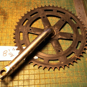Bicycle Sprocket wall hanger, crusty, old bike parts, industrial, great for found art metal sculpture,