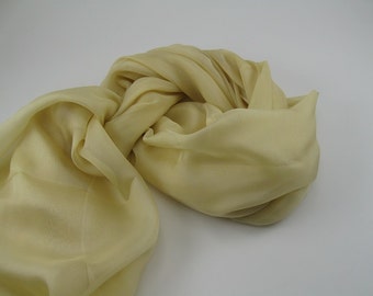 Silk Chiffon Scarf --- Butter