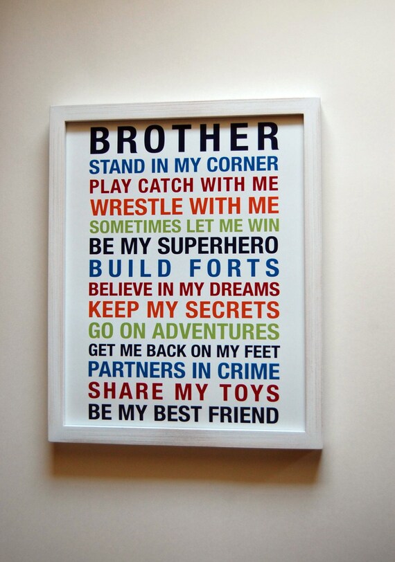 brothers wall art printable boys room decor print big brother
