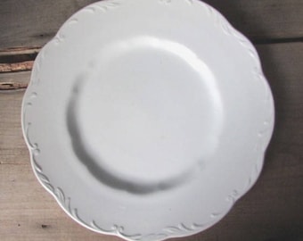 Vintage White Ironstone Plates Sterling Colonial Meakin
