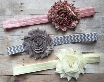 Baby girl headband, baby headband, newborn headband, baby headband bows, baby headband set, baby shower gift, headbands and bows, head bands