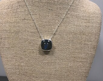 Labradorite Sterling Silver Necklace, Labradorite Necklace, Labradorite Pendant, Sterling Silver Labradorite Jewelry