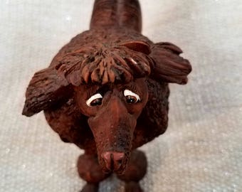 Vintage Poodle Figurine, Brown Poodle Figurine, Mid Century Figurines, Poodles, Home Decor