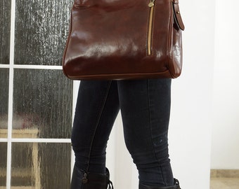 Brown Leather Bag, Brown Leather Cross-bag, Brown Leather Purse, Brown Leather Handbag, Brown Leather Messenger