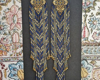 Moondance..Beaded Fringe Earrings