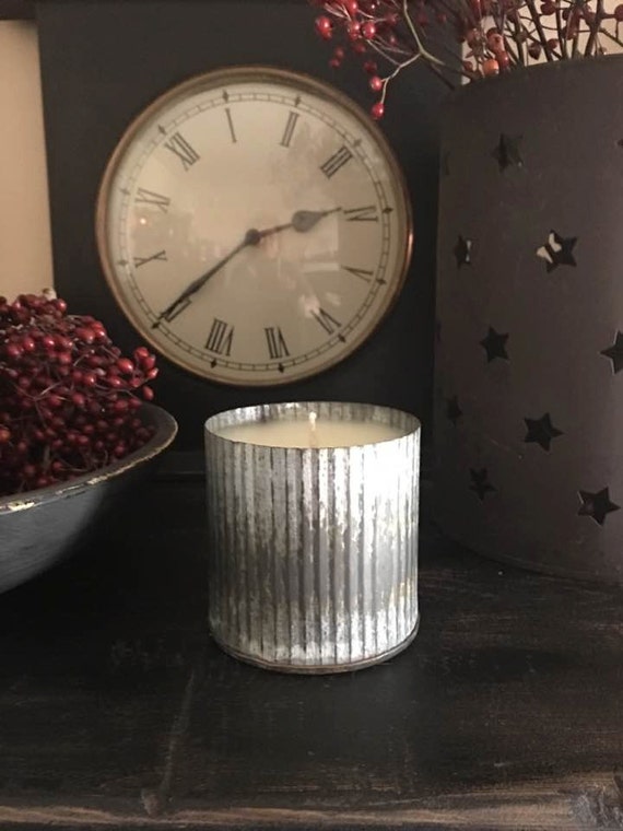 11oz Corrugated Zinc Metal Vase / Highly Scented / Over 75