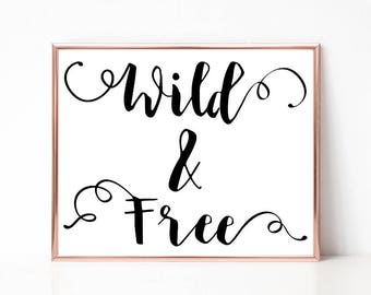 Wild And Free Digital Print Words Printable Wall Art Word Wild And Free Digital Print Words Printable Wall Art Word