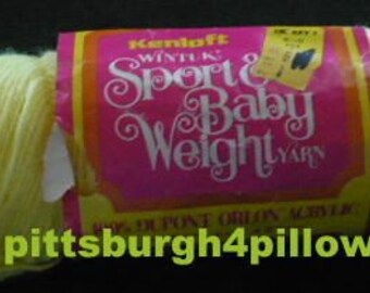 Kenloft - Wintuk - Sport & Baby Weight - Some Yarn Missing Price Fixed - 2.4 Ozs- #25 Baby Yellow - Dye Lot 0103 - 100% Dupont Orlon Acrylic