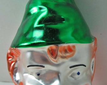 Glass 644 Ornament Leprechaun 3-1/2" Inge Glas W Germany Vintage Christmas Irish