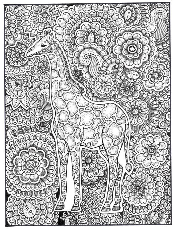 Giraffe Coloring Page Coloring Book Pages Printable Adult
