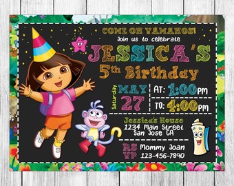 Dora the Explorer Invitation, Dora the Explorer Birthday, Dora the Explorer Invites, Dora the Explorer Party, Printable, Custom, Evite, Card